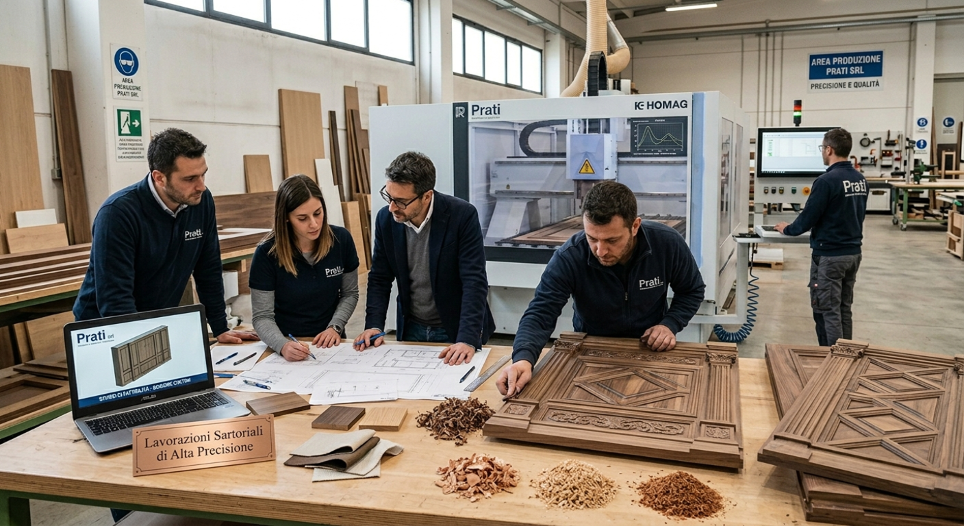 Produzione boiserie conto terzi: dal disegno tecnico alla realtà